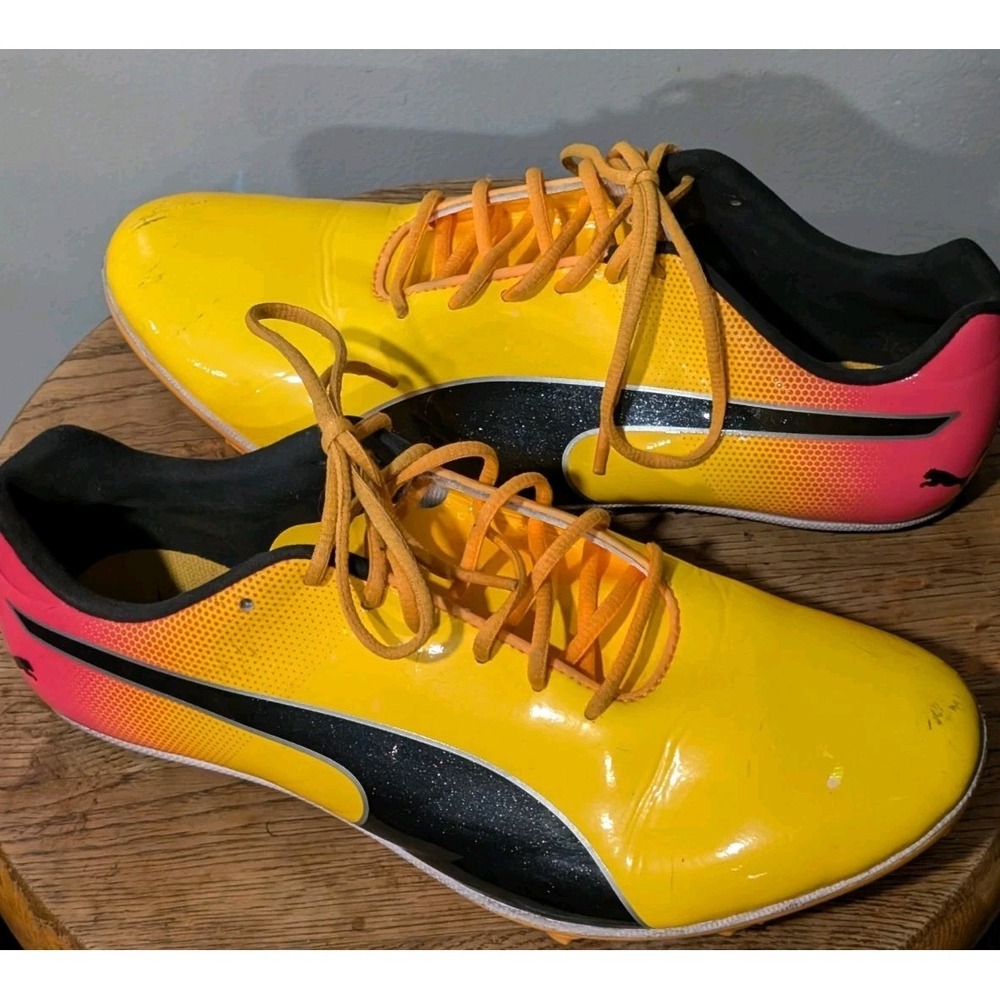 Puma evoSpeed Sprint track and field Spikes, Sun Stream PUMA Black SIZE 8